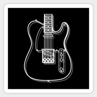 T-Style Electric Guitar Body Outline Dark Theme Magnet